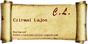 Czirmai Lajos névjegykártya